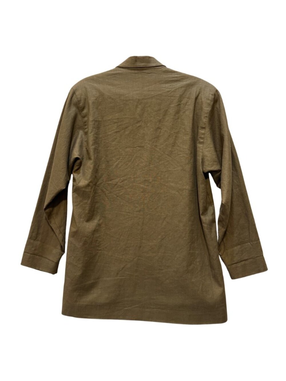 Adolfo Women's Khaki Linen Blazer Size 8 Single-Button Classic 90's Quiet Luxury - Picture 2 of 7